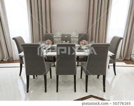 Spacious dining room classic style 50776165