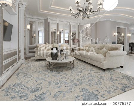 Spacious and luxury living room 50776177