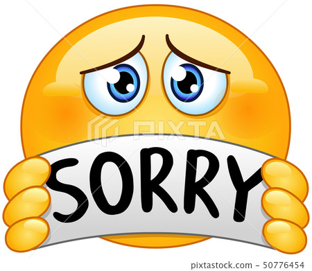 emoticon with sorry sign - Stock Illustration [50776454] - PIXTA