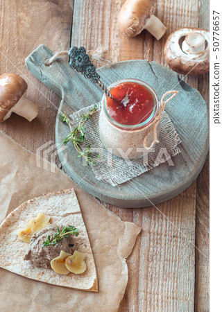 Mushroom pate in the glass jar Mushroom pate in the glass jar 50776657