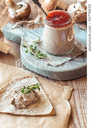 Mushroom pate in the glass jar Mushroom pate in the glass jar 50776658