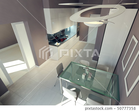 Kitchen-dining room interior 50777358