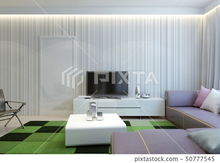 Modern spacious living room 50777545