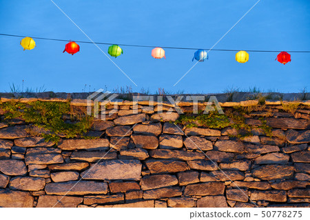 Walls and lanterns, lighting, night view, Buddha's birthday Walls and lanterns, lighting, night view, Buddha's birthday 50778275