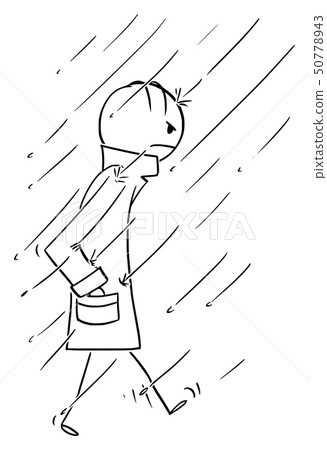 Vector cartoon stick figure drawing conceptual illustration of • wall  stickers depression, lifestyle, nature | myloview.com