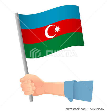 Azerbaijan Flag In Hand Stock Illustration 50779587 Pixta