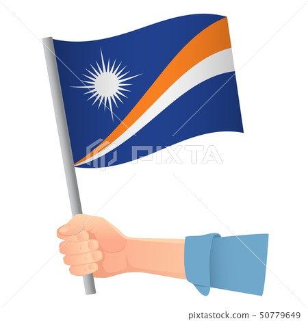 Marshall Islands flag in hand Marshall Islands flag in hand 50779649