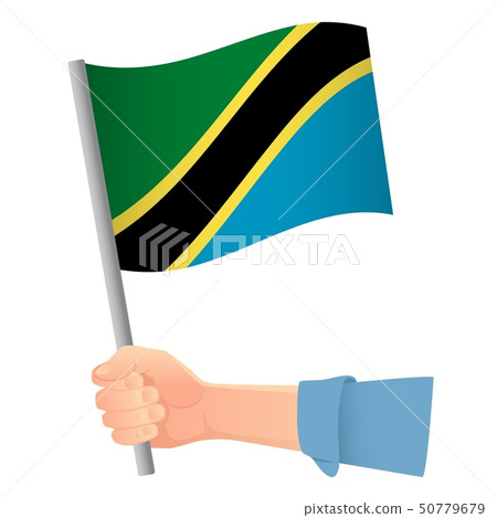 Tanzania flag in hand Tanzania flag in hand 50779679