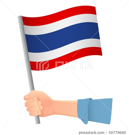Thailand flag in hand Thailand flag in hand 50779680