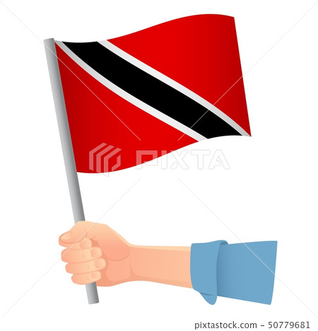 Trinidad and Tobago flag in hand Trinidad and Tobago flag in hand 50779681
