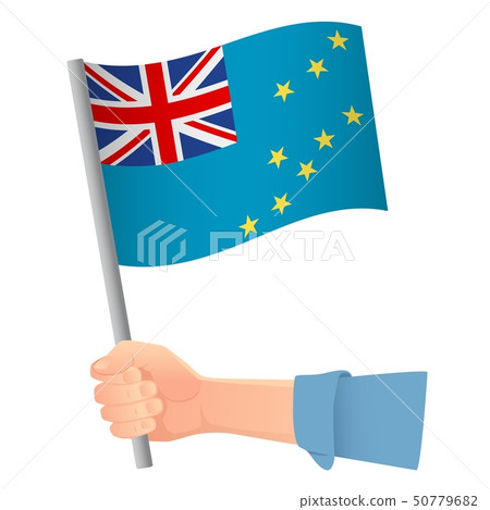 Tuvalu flag in hand Tuvalu flag in hand 50779682