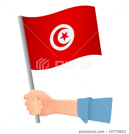 Tunisia flag in hand Tunisia flag in hand 50779683