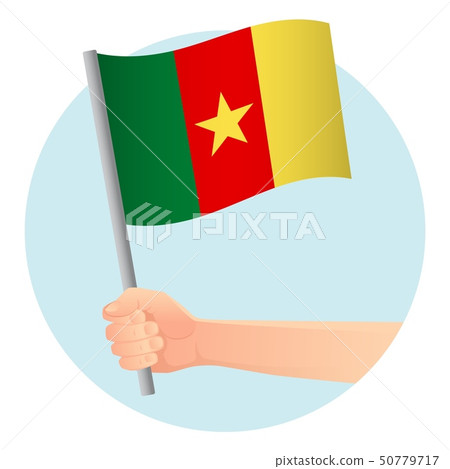 Cameroon flag in hand Cameroon flag in hand 50779717