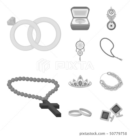Vector design of jewelery and necklace symbol. Set of jewelery and pendent stock symbol for web. Vector design of jewelery and necklace symbol. Set of jewelery and pendent stock symbol for web. 50779758