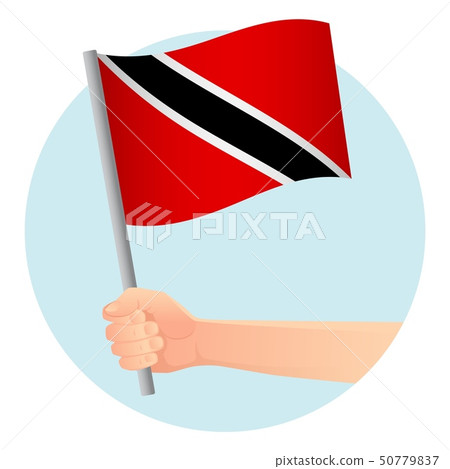 Trinidad and Tobago flag in hand Trinidad and Tobago flag in hand 50779837