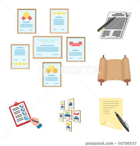 Vector design of folder and list sign. Set of folder and contract stock symbol for web. 50780557