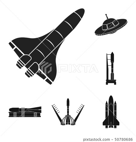Vector illustration of spaceship and ship sign.... - Stock Illustration ...