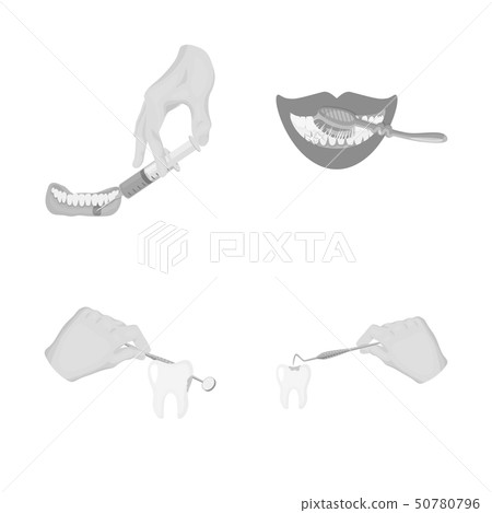 Vector illustration of tooth and happy sign. Collection of tooth and whitening vector icon for stock 50780796