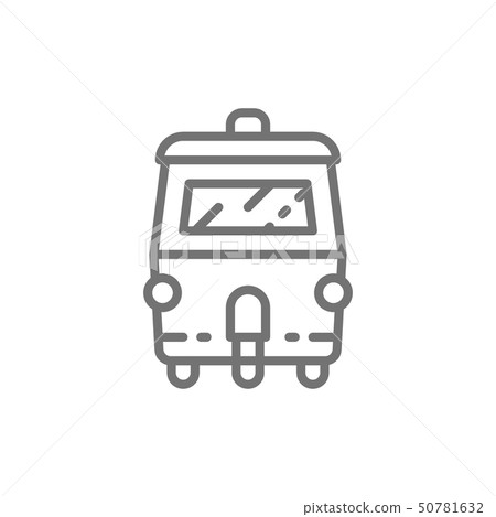 Tuk tuk car, traditional public transport in Thailand line icon. 50781632