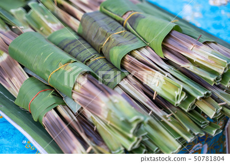 Kanom Jak coconut sweet rice flour frilled Kanom Jak coconut sweet rice flour frilled 50781804