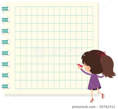Girl on note template - Stock Illustration [50782412] - PIXTA