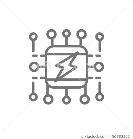 Power supply system, smart electricity system scheme line icon. Power supply system, smart electricity system scheme line icon. 50783102