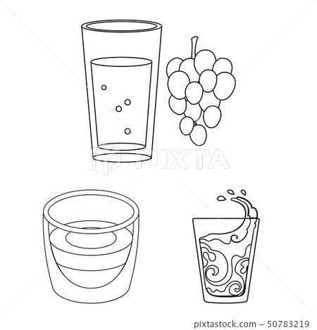 Vector design of glass and transparent symbol. Collection of glass and empty stock vector 50783219