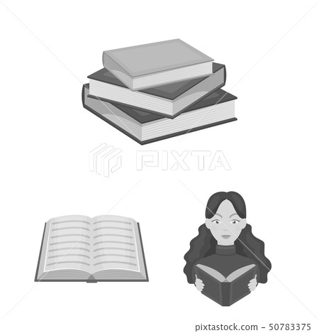 Vector illustration of and library icon. Set of and textbook vector icon for stock. Vector illustration of and library icon. Set of and textbook vector icon for stock. 50783375
