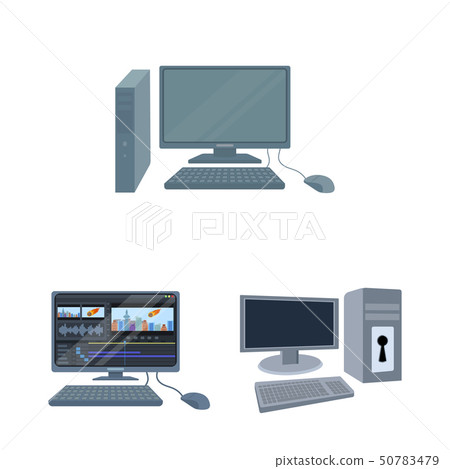 Isolated object of screen and computer icon. Set of screen and mockup stock vector illustration. Isolated object of screen and computer icon. Set of screen and mockup stock vector illustration. 50783479