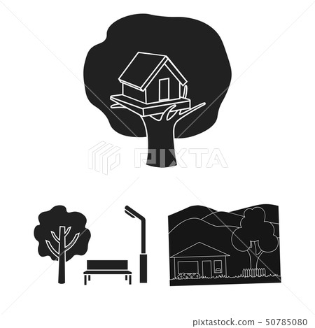 Vector design of tree  and forest icon. Set of tree  and green stock vector illustration. 50785080