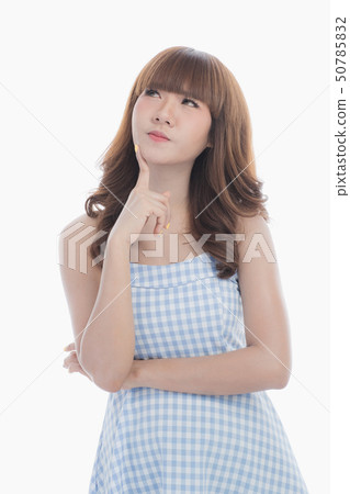 Young lady in blue dress 50785832