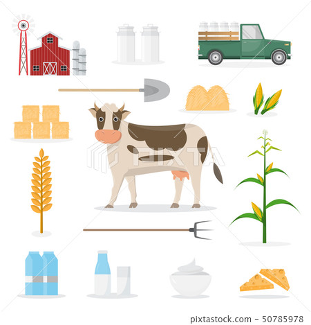 farmer cartoon character in organic farm with 50785978