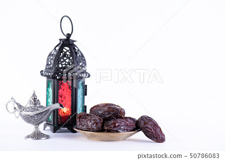 Ramadan food and drinks concept. Ramadan Lantern Ramadan food and drinks concept. Ramadan Lantern 50786083