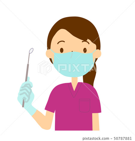 Scrub Wine Color Women Gloves Mask Dental Mirror Scrub Wine Color Women Gloves Mask Dental Mirror 50787881