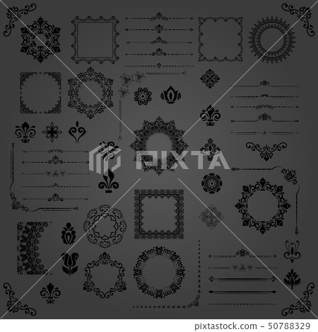 Vintage Set of Horizontal, Square and Round Elements 50788329