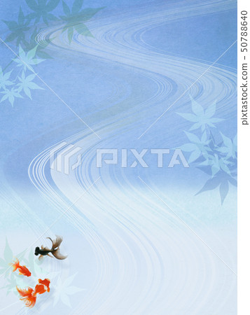 Background-Japanese-Japanese style-Japanese pattern-Japanese paper-goldfish-colored leaves-summer-festival-light blue-summer vacation Background-Japanese-Japanese style-Japanese pattern-Japanese paper-goldfish-colored leaves-summer-festival-light blue-summer vacation 50788640