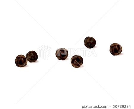 Realistic allspice pepper. Vector illustration isolated on white background. Easy to use in your 50789284