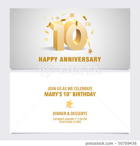 10 years anniversary invitation card vector 50789436