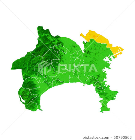 Kanagawa Prefecture and Kawasaki City Map - Stock Illustration ...