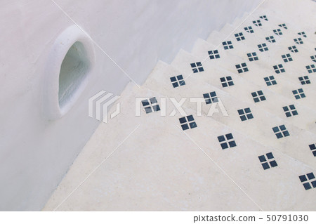 Architecture of white concrete staircase. 50791030