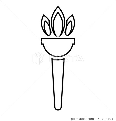 Torch flambeau icon black color illustration flat 50792494