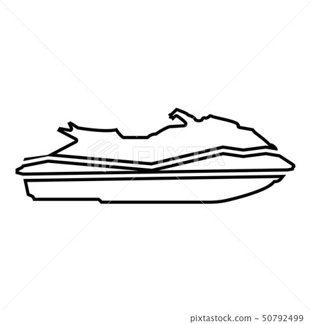 Waverunner icon black color illustration flat Waverunner icon black color illustration flat 50792499