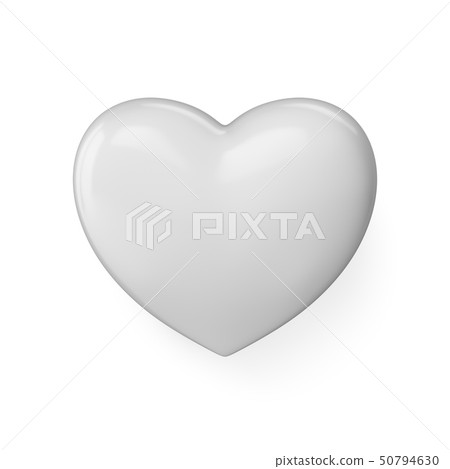 3D Rendering White Love Heart isolated on white - Stock Illustration ...