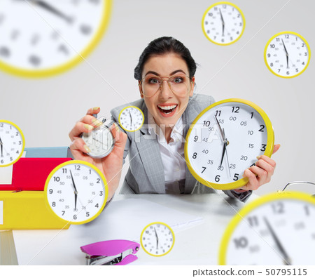 Young woman can't wait to go home from the nasty office Young woman can't wait to go home from the nasty office 50795115
