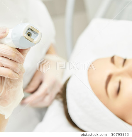 Vacuum face cosmetology equipment. Facial salon 50795553