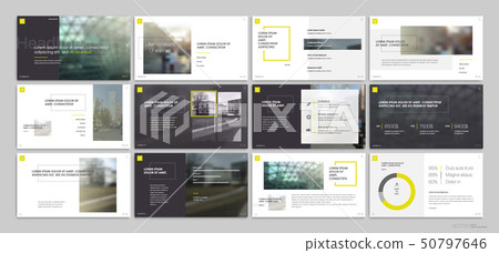 Presentation templates with red elements on a white background. Vector infographics. Use in 50797646