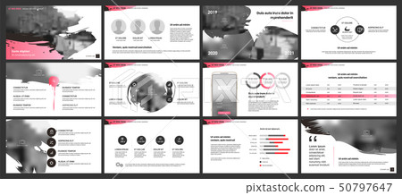 Pink presentation templates elements on a white background. Vector infographics. Use in Presentation 50797647