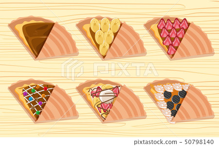 crepes and ingredients on the wooden table 50798140