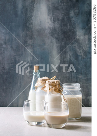 Variety of non-dairy milk Variety of non-dairy milk 50798266
