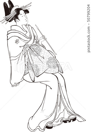 浮世繪女子第28部分黑色和白色 浮世繪女子第28部分黑色和白色 50799204